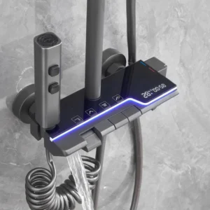 4 function digital shower set with led light, shower system, shower set, shower tower,5 in1 Wall Mixerrainfall shower, waterfall shower, bathroom mixture